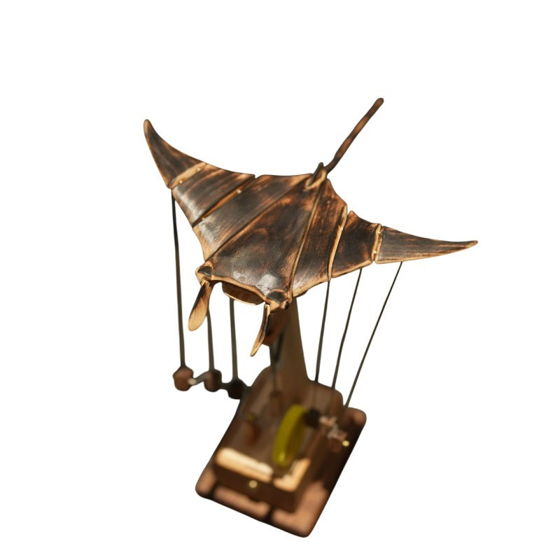 Electric Bionic Manta Ray Ornaments Animal Figurines Handmade Manta Ray Swimming Motion Figures Realistic Sculptures For Porch Indoor Shelf Office Holiday Birthday